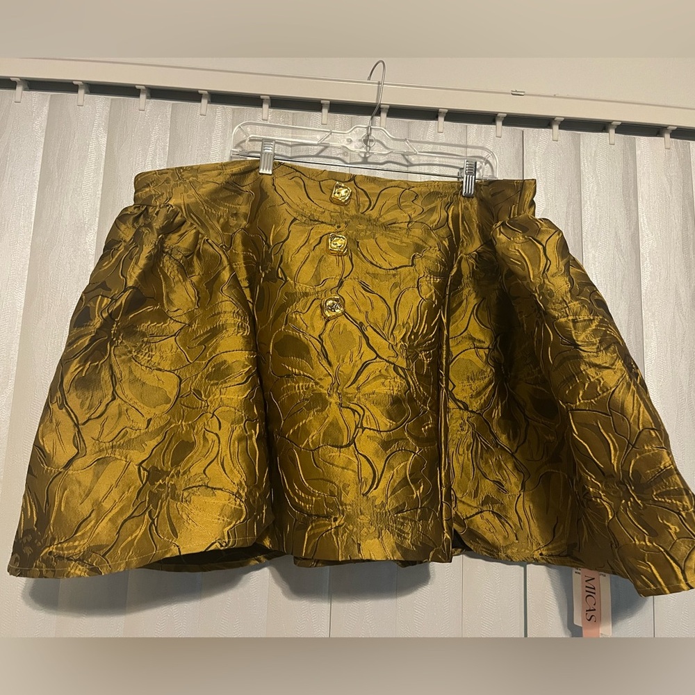 Plus Size Jacquard Zipper High Waist Skirt